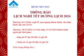 THÔNG BÁO LỊCH KHÁM BỆNH TRONG DỊP NGHỈ TẾT DƯƠNG LỊCH 2024