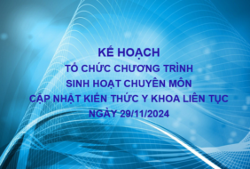 BỆNH VIỆN MẮT – KẾ HOẠCH TỔ CHỨC CHƯƠNG TRÌNH SINH HOẠT CHUYÊN MÔN CẬP NHẬT KIẾN THỨC Y KHOA LIÊN TỤC NGÀY 29/11/2024