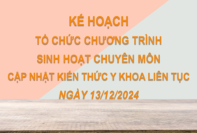 BỆNH VIỆN MẮT – KẾ HOẠCH TỔ CHỨC CHƯƠNG TRÌNH SINH HOẠT CHUYÊN MÔN CẬP NHẬT KIẾN THỨC Y KHOA LIÊN TỤC NGÀY 13/12/2024