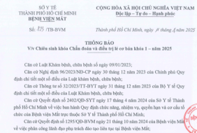 Bệnh viện Mắt – Thông báo chiêu sinh khóa Chẩn đoán và điều trị lé cơ bản khóa 1 – năm 2025