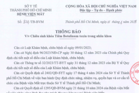 Bệnh viện Mắt – Thông báo chiêu sinh khoa Tiêm Botulinum toxin trong nhãn khoa
