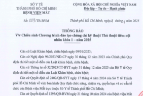 Bệnh viện Mắt – Thông báo chiêu sinh Chương trình đào tạo chứng chỉ kỹ thuật Thủ thuật tiêm nội nhãn khóa 1 – năm 2025