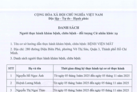 Danh sách người thực hành khám bệnh, chữa bệnh – đối tượng Cử nhân khúc xạ